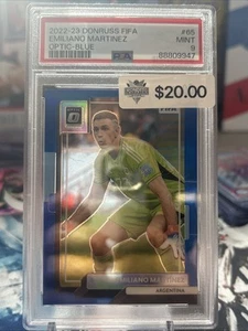 2022-23 Panini Donruss Optic Blue Prizm /99 Emiliano Martinez #65 PSA - Picture 1 of 2