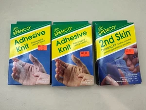 NOS Vintage Lot Of 2 Spenco Adhesive Knit 6 - 3”x5” Sheets + Spenco 2nd Skin Kit - Picture 1 of 12
