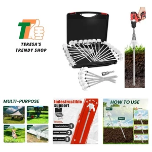 30 Stück 8 Zoll Zeltpfähle zum Einschrauben Schwerlast - Bodenanker Schraube - Zeltheringe C... - Bild 1 von 10