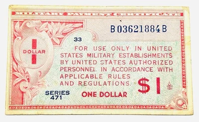 Series 471 $1 US Military Payment Certificate Block  33 - Image 1 of 2
