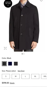 Cole Haan Men's Cashmere Wool Overcoat Size L - Picture 1 of 8