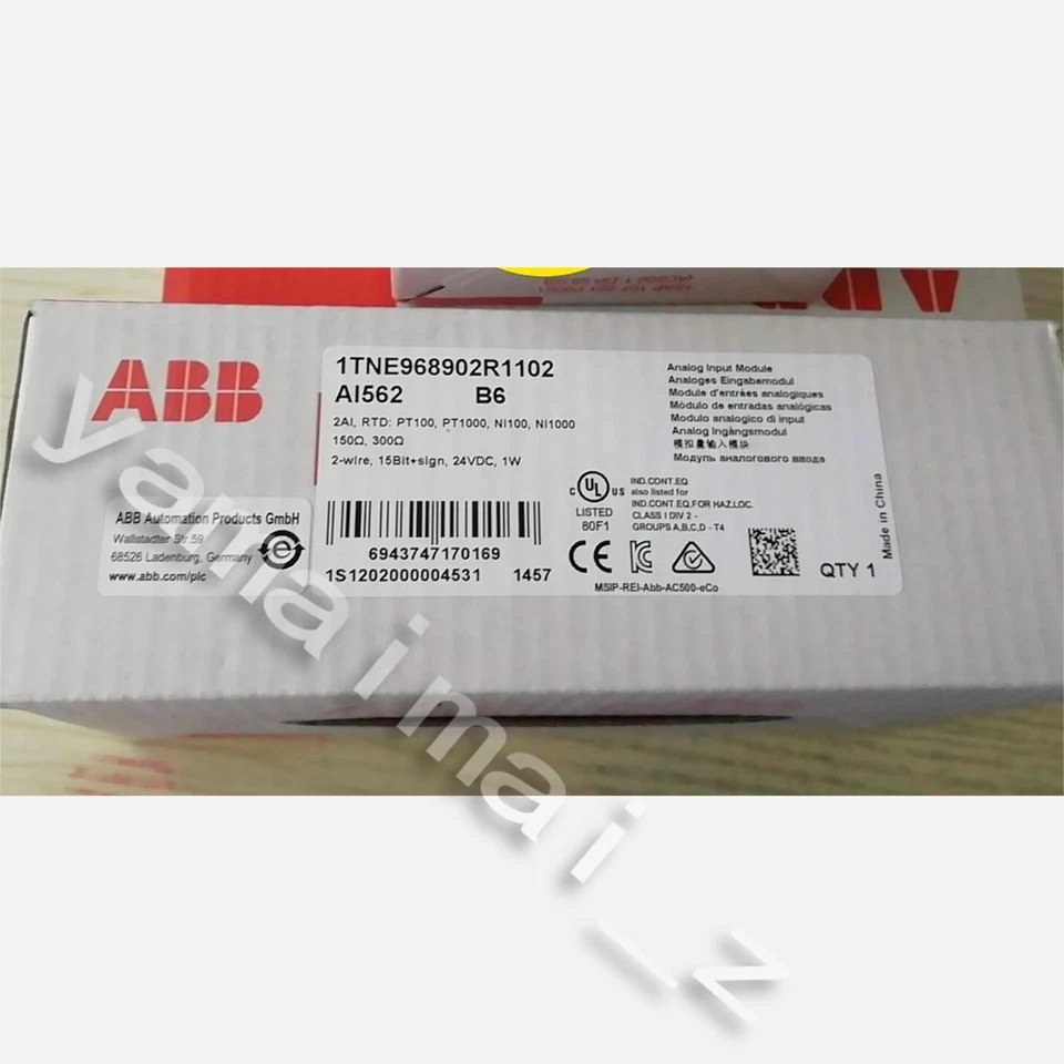 1TNE968902R1102 1PCS NEW ABB AI562 1TNE968902R1102 ANALOG INPUT MODULE - Image 1 of 1