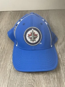 Reebok Winnipeg Jets NHL Face Off Fitted Blue & White S/M Hat - Picture 1 of 4