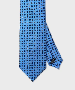 Arcuri Dreifachkrawatte aus Seide, hellblau gemustert Blumen braun I23807.7 - Bild 1 von 2