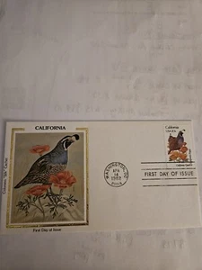 First Day Issue Stamped Envelope-California state bird/flower - Picture 1 of 4