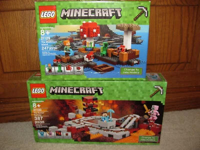 LEGO Minecraft Lote Nether Railway & Mushroom Island NUEVO Retirado 21129 21130 Foto 1 de 4