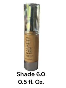 Base líquida URBAN DECAY Naked Skin tono 6,0 tamaño de viaje 0,5 fl. oz nuevo - Imagen 1 de 2