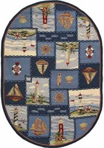 Safavieh Chelsea BLUE 4'-6" X 6'-6" Oval Area Rug - HK267A-5OV - Picture 1 of 3