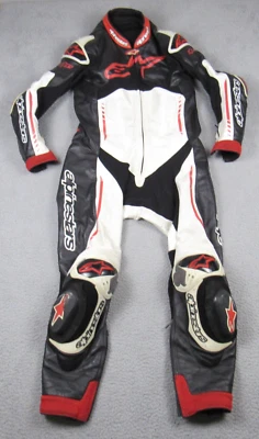 Traje de cuero Alpinestars ATEM de una pieza para carreras de motocicletas - sin forro Foto 1 de 4