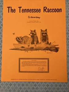 Cabin Art- RARE - Limited edition Tennessee RACCOON PRINT '72 Gene Gray - Picture 1 of 8