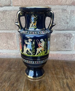 Black And Gold Greek Vase By Adis Hand Made In Greece - Picture 1 of 7