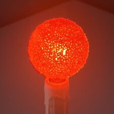 Vintage ORANGE LIGHTED ICE Christmas Frosted Snowball Bulb in BOX Tested WORKS