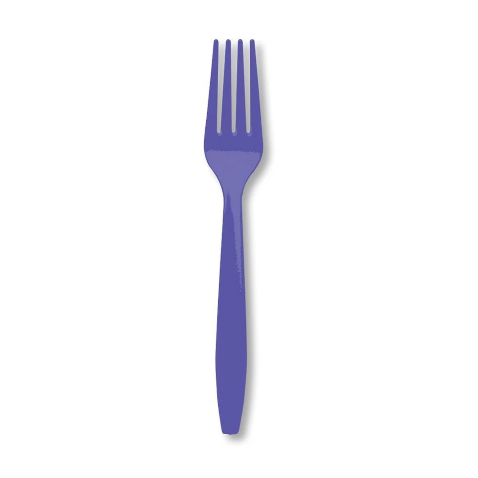 Creative converting Premium 24 Count Plastic forks heavy duty purple - Image 1 of 1