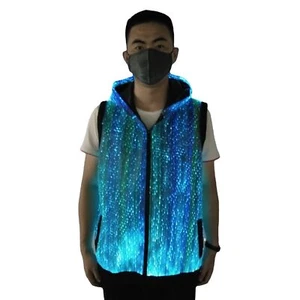 Colorful LED Luminous Baseball Vest Singer Dancer Bar Party Fiber Optic Costume - Picture 1 of 14