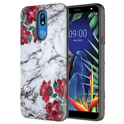 For LG K40/Solo LTE/ K12 Plus/X4 2019  HybridSlim Laser Glitter Graphic Case - Image 1 of 4