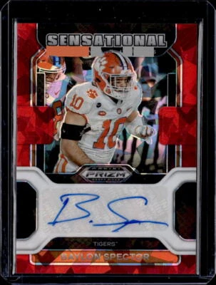 2023  #SS-BSP Baylon Spector 2022 Prizm DP Sensational Signatures Red Ice - Image 1 of 2