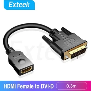 30CM HDMI Female to DVI-D Male Converter PC TV HD HDTV Display Adapter Cable AU - Picture 1 of 7