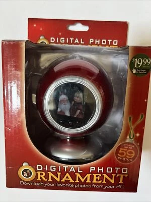 Digital Photo Ornament Red 59 Photo Capacity 1.5”Screen New In Box 2008 - Image 1 of 4
