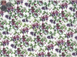 Allover Chintz lila rosa fuchsia Blumen 9 x 13,5 Zoll Keramik Aufkleber Blatt - Bild 1 von 3