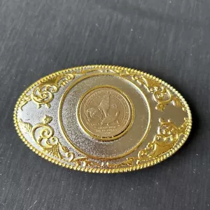 2015 FMC $1 Coin Belt Buckle Treaty With The Delawares Wolf Turkey Turtle - Picture 1 of 6
