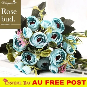 2 Bouquet Artificial BlueRose 8 Heads 5 Branches Wedding Home Party Decoration - Picture 1 of 9