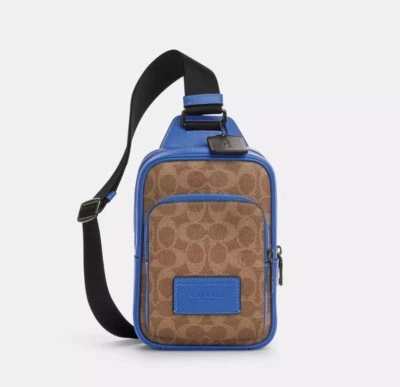 NWT COACH RACER SLING PACK SIGNATURE COLORBLOCK CY912 BACKPACK BAG ONE STRAP - Image 1 of 4