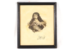 King Louis XIII Portrait & Signature Antique Engraving De Delpech - Picture 1 of 7