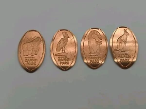 SAN DIEGO ZOO SAFARI PARK SET #30 Juego de 4 centavos de cobre alargado prensado CA  - Imagen 1 de 2