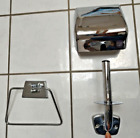 Toiletten Garnitur silber WC Rollen Halter + Papier-Halter + Handtuchhalter