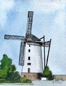ORIGINAL AQUARELL -  BraunsMühle in Kaarst-Büttgen. - Bild 1 von 1