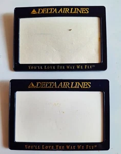 DELTA AIRLINES 2 Name Tags You'll love the way we fly 3 1/2in x 2 1/2in - Picture 1 of 2