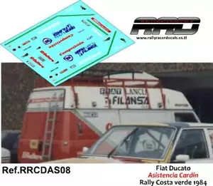 DECAL/CALCA 1/43; Asistencia Fiat Ducato Cardín Rally Costa Verde 1984 - Imagen 1 de 2