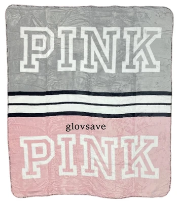 VICTORIA'S SECRET ROSA LOGO ACOGEDOR PELUCHE SHERPA MANTA TIRO OTOÑO 2025 50"x60" Foto 1 de 2