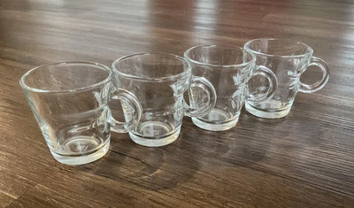 LOTE de 4 xícaras de café expresso NESPRESSO Atelier Design copos transparentes - Imagem 1 de 4