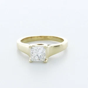 1 1/4ct G VS1 Princess Natural Diamond 950 Plat. Solitaire Engagement Ring - Picture 1 of 24