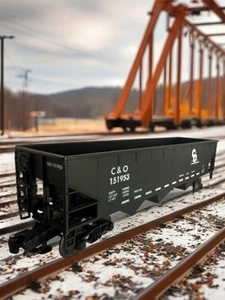 CHESAPEAKE & OHIO Gondola 3-Bay Hopper 151949 O GAUGE C&O TRAIN CAR C - Picture 1 of 24