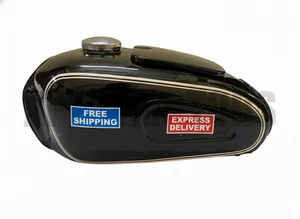 Tanque de combustible de gasolina de acero negro + tapa apta para BMW R26 1956-60 R27 1960-66 - Imagen 1 de 9