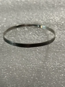Sterling geätzter Diamant Design Armreif Armband 7,25" signiert Sterling - Bild 1 von 5