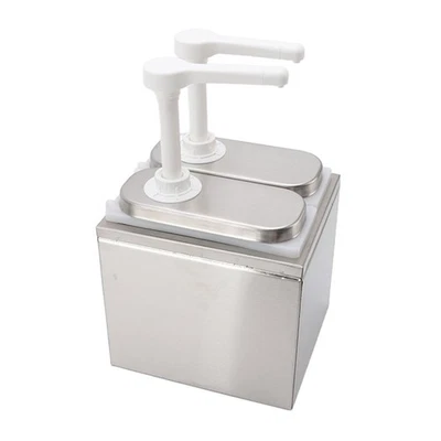 ㄧSauce Dispenser Plastic And Stainless Steel Condiment Pump Station Sauce - Image 1 of 4