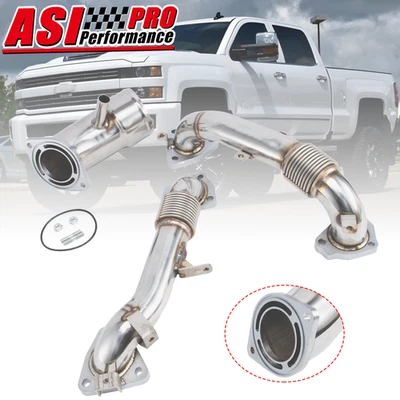 Bocina de admisión turbo de 3,5" + tubos de acero inoxidable para GMC Chevy 6,6 L L5P Duramax 17-19 Foto 1 de 4