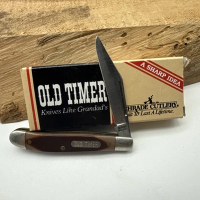 Schrade Old Timer Delrin Pal Folding Pocket Knife Brown 12OT  NOS - Image 1 of 4