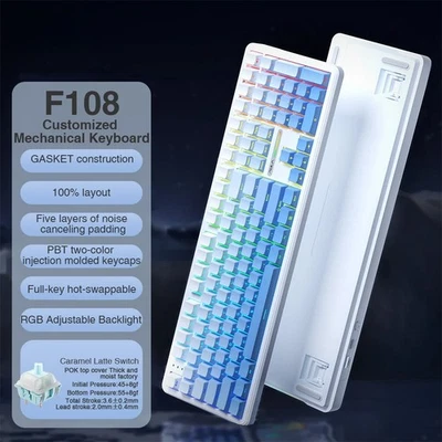 Keyboard 100% Layout 1K Polling Rate Mechanical Gaming Keyboard Hot Swappable - Image 1 of 4
