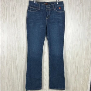 NWT Women’s Wrangler’s Flame Resistant Dark Blue Mae Boot Cut Work Jeans, 11x34 - Picture 1 of 9
