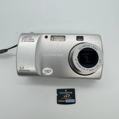 Olympus Camedia C-310 Zoom 3.2MP Compact Digital Camera w/ 256MB XD Card TESTED - Image 1 of 4