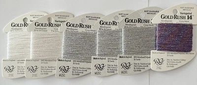 Rainbow Gallery Gold Rush 14 Embroidery Floss Cards Lot Of 6 - Image 1 of 4