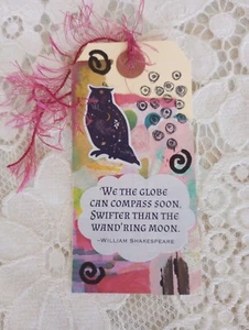 Skurril skurril Mischmedien Junk Art Journal Ephemera Tag Collage Lesezeichen - Bild 1 von 2