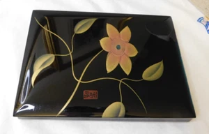 Vintage Japanese Aizu Lacquer Fumibako Letter Box Trinket Box - Picture 1 of 8