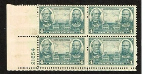 1936-7 U.S. COMMEMORATIVE 4c ARMY LEE  Plt#Blk of 4 Sc#788 M/NH/OG GEM ^ - Picture 1 of 1