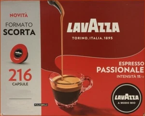 216 cápsulas de café LAVAZZA A MODO MIO espresso crema gusto PASSIONALE intenso 11/13 - Imagen 1 de 1