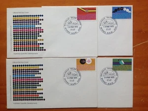 1975 AUSTRALIA SCIENTIFIC DEVELOPMENTS FDC BY APO MATCHING SET OF 4 SYD CANCEL - Picture 1 of 2
